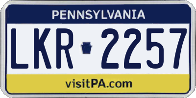 PA license plate LKR2257