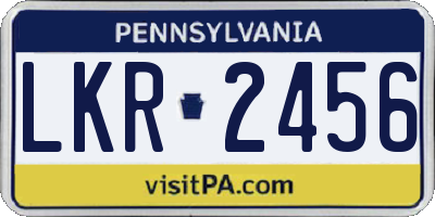 PA license plate LKR2456