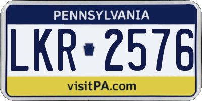PA license plate LKR2576