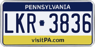 PA license plate LKR3836