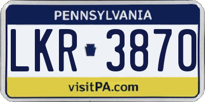 PA license plate LKR3870