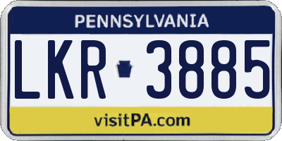 PA license plate LKR3885