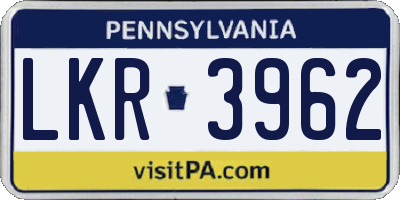 PA license plate LKR3962