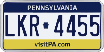 PA license plate LKR4455