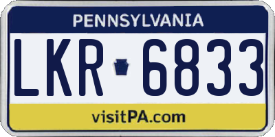 PA license plate LKR6833