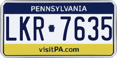 PA license plate LKR7635