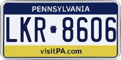 PA license plate LKR8606