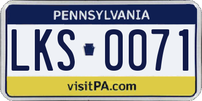 PA license plate LKS0071