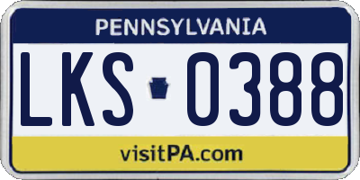 PA license plate LKS0388