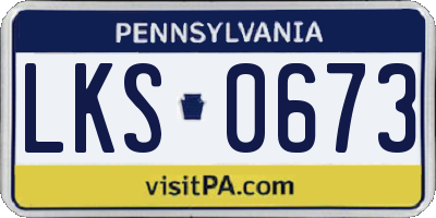 PA license plate LKS0673