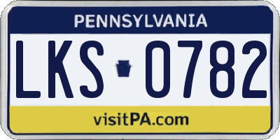 PA license plate LKS0782