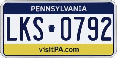 PA license plate LKS0792