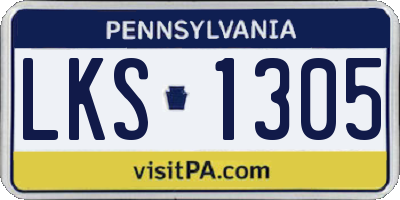 PA license plate LKS1305