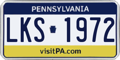 PA license plate LKS1972