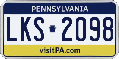 PA license plate LKS2098