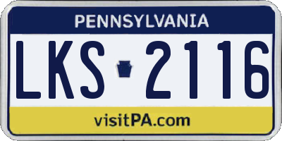 PA license plate LKS2116
