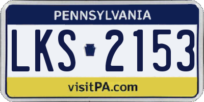PA license plate LKS2153