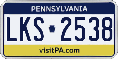 PA license plate LKS2538