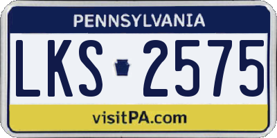 PA license plate LKS2575
