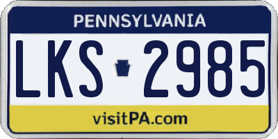 PA license plate LKS2985