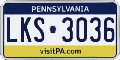 PA license plate LKS3036
