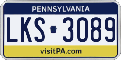 PA license plate LKS3089