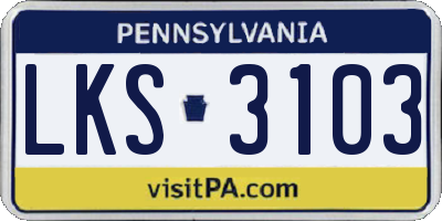 PA license plate LKS3103