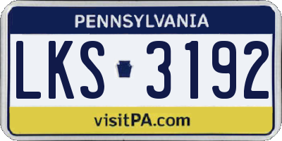 PA license plate LKS3192