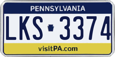 PA license plate LKS3374