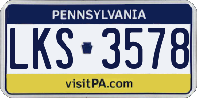 PA license plate LKS3578