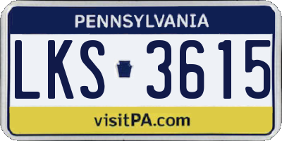 PA license plate LKS3615
