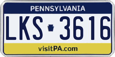 PA license plate LKS3616