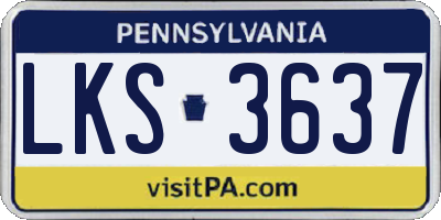 PA license plate LKS3637