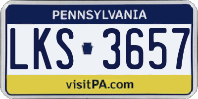PA license plate LKS3657