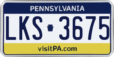 PA license plate LKS3675