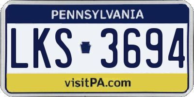 PA license plate LKS3694