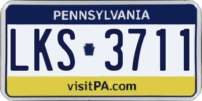 PA license plate LKS3711