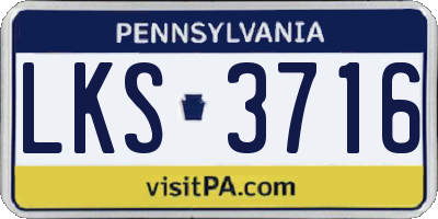 PA license plate LKS3716