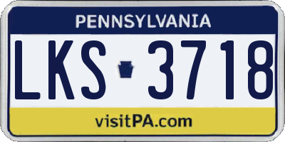 PA license plate LKS3718