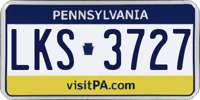 PA license plate LKS3727