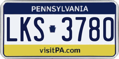 PA license plate LKS3780