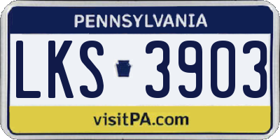 PA license plate LKS3903