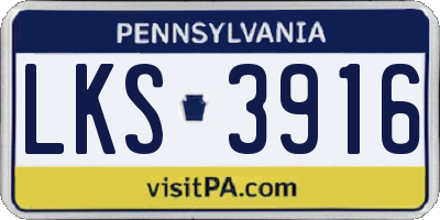PA license plate LKS3916