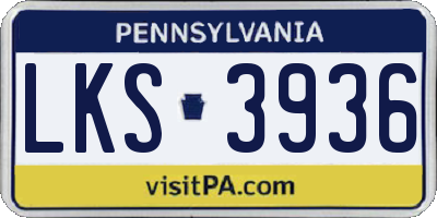 PA license plate LKS3936