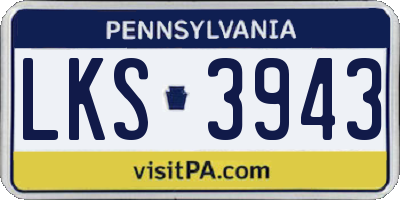 PA license plate LKS3943