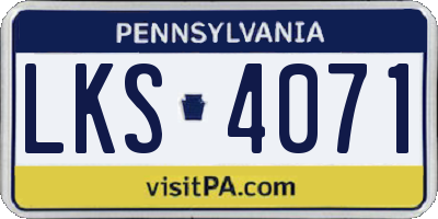 PA license plate LKS4071