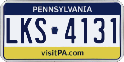 PA license plate LKS4131
