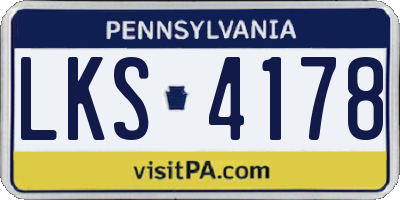 PA license plate LKS4178