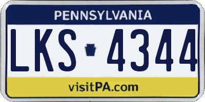 PA license plate LKS4344