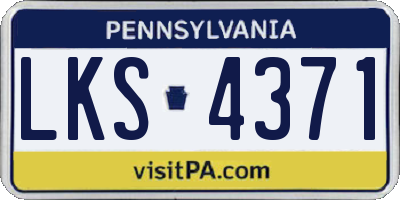 PA license plate LKS4371